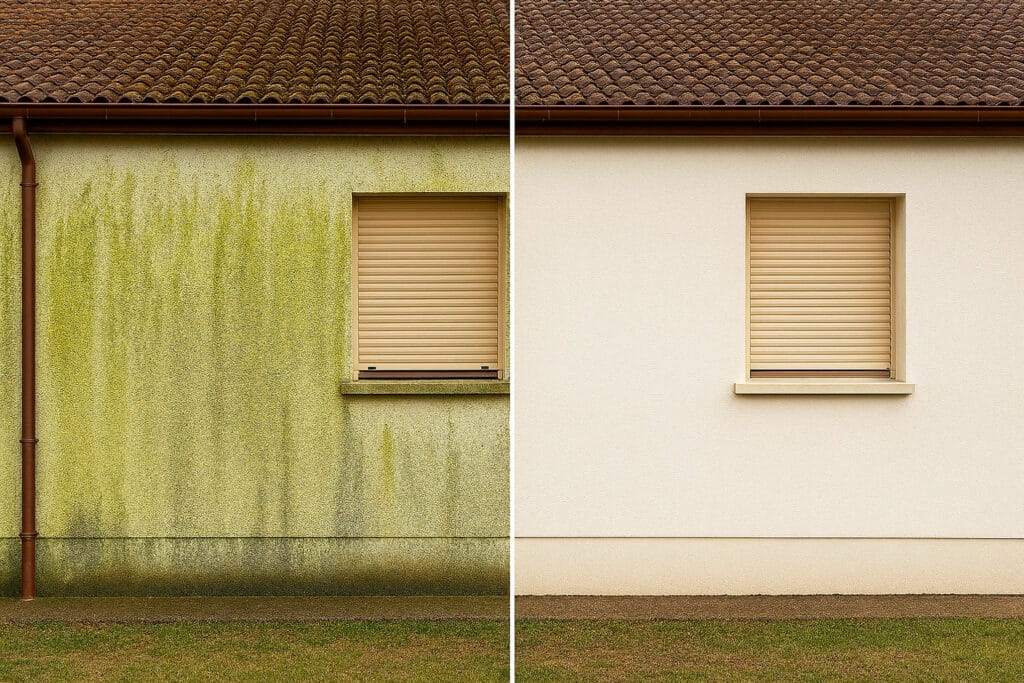 démoussage façade Lyon couvreur Naveri Père et fils